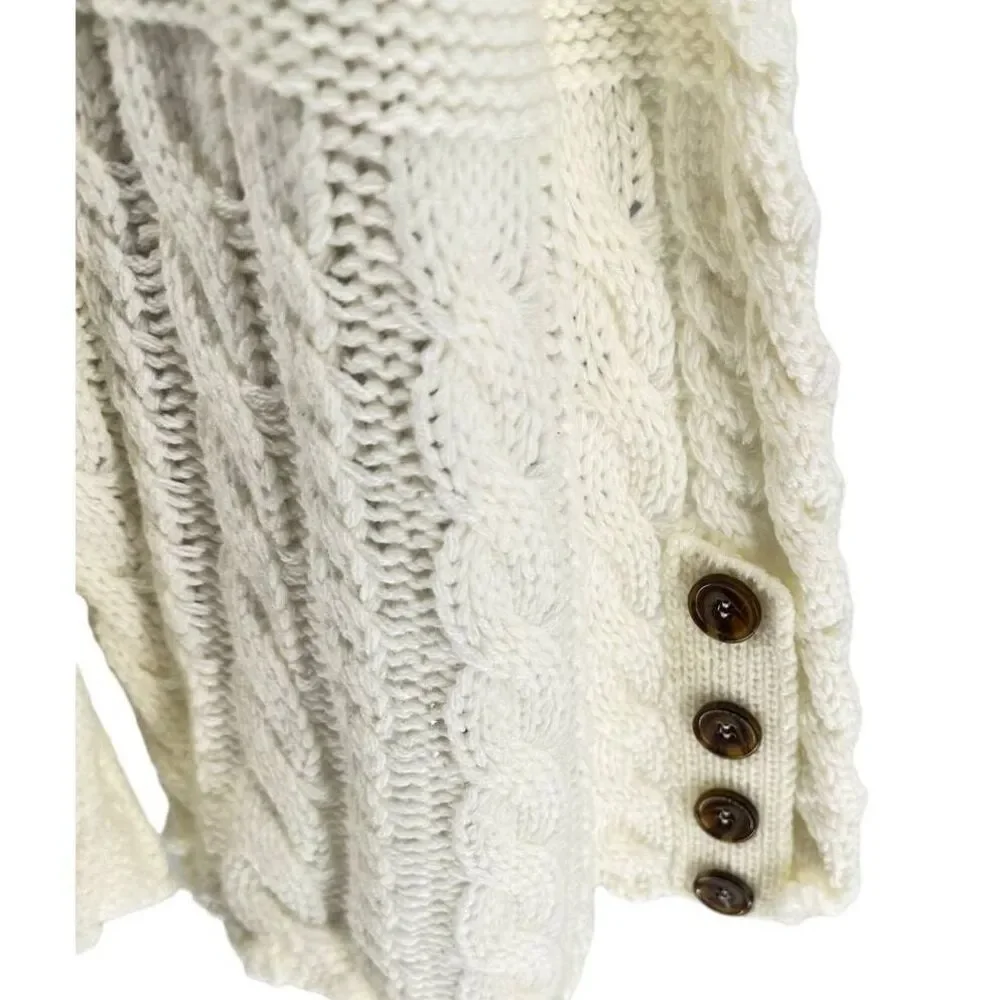 Women's Chunky Knit Warm Pull On Acrylic Cream Scarf One‎ Size